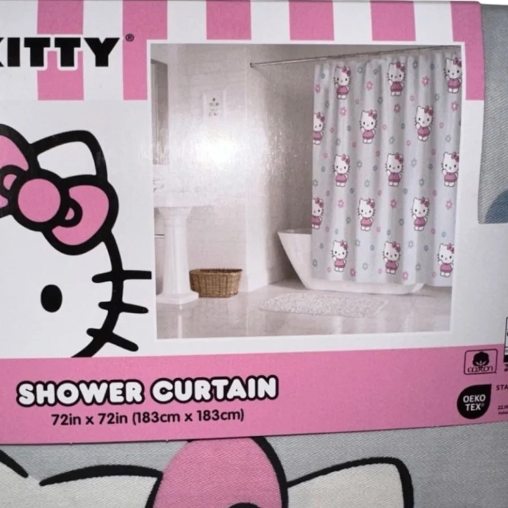 EUC Hello Kitty Gray Shower Curtain 72